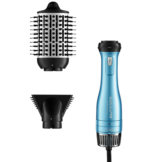 Cepillo Secador Babyliss Pro Nano Titanium 2.75" Dual Ionico Desmontable Con Concentrador De Calor Azul