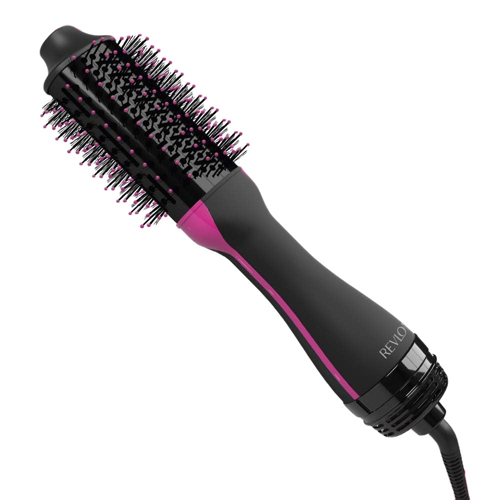 Cepillo Secador Revlon One Step 2.4" Ionico Secador Y Voluminizador Con Peine Y Ganchos Negro Y Rosado