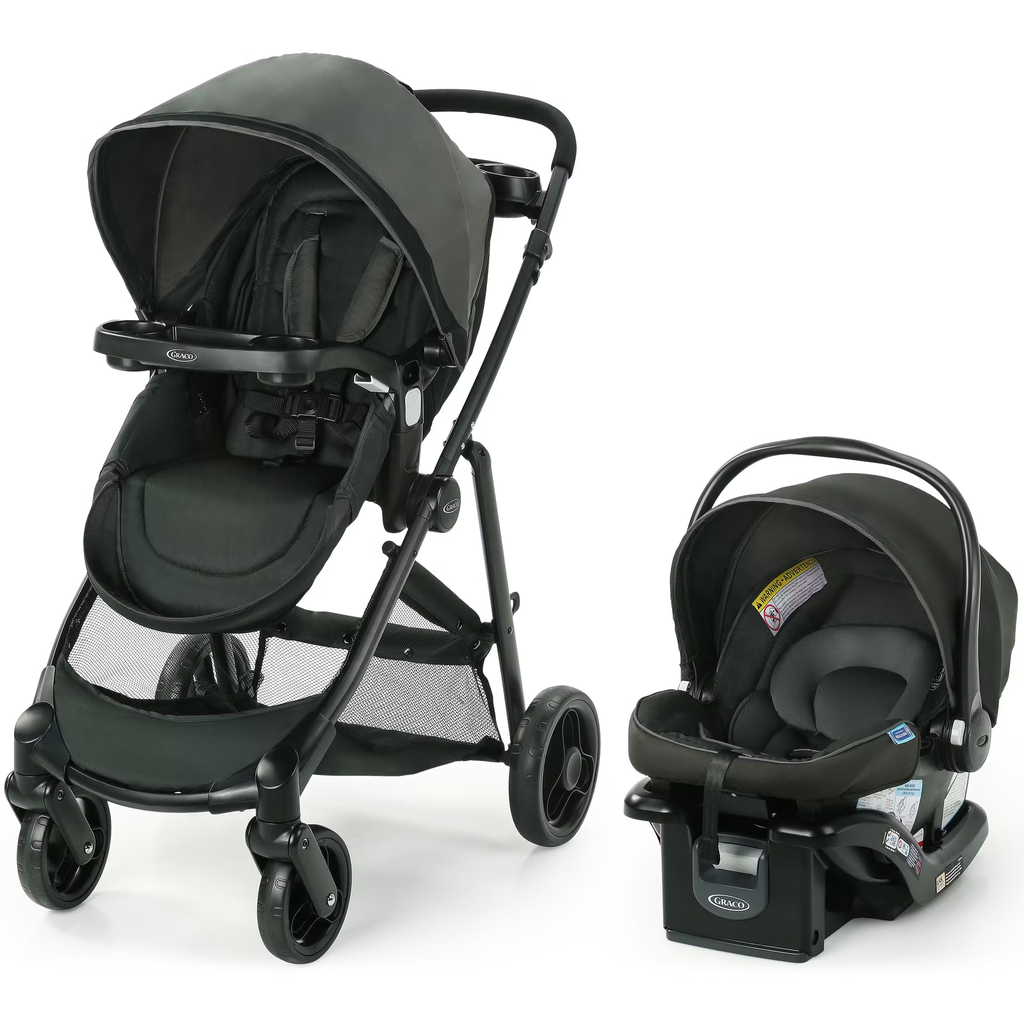 Coche Graco Modes Element 3 En 1 Con Portabebe Para Vehiculo Y Asiento Multiposicion 4 Ruedas Negro