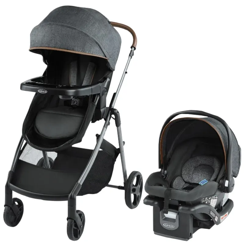 Coche Graco TrioHemloc 3 Modos De Uso Con Portabebe Para Vehiculo Y Moises 4 Ruedas Negro Y Gris