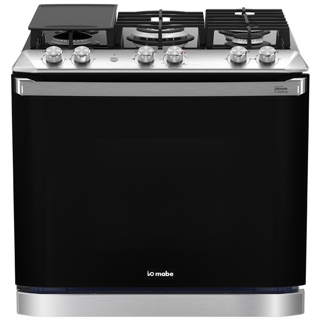Cocina A Gas IO Mabe 80 Cm Con Quemador Triple Llama Vidrio Y Templado Emprotrable Acero