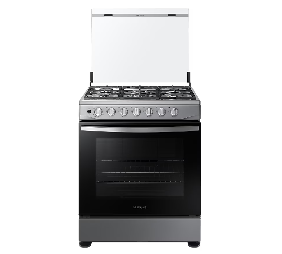 Cocina A Gas Samsung 76 Cm Quemador Rapido Y Doble Cerradura De Seguridad Plateado