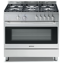 Cocina A Gas Tecnolam 90 Cm Con Grill Electrico 8 F Acero