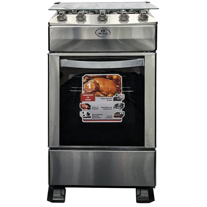 Cocina A Gas Vene Hogar 50 Cm Quemador Triple Llama Encendido Electrico Acero