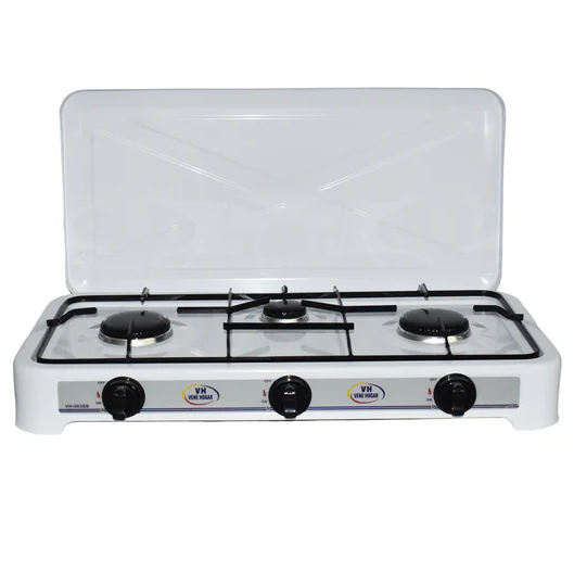 Cocina De Mesa A Gas Vene Hogar 3 Hornillas Blanco