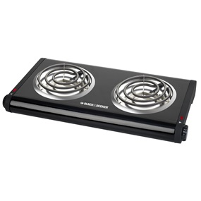 Cocina De Mesa Electrica Black+Decker 2 Hornillas 1500W Negro