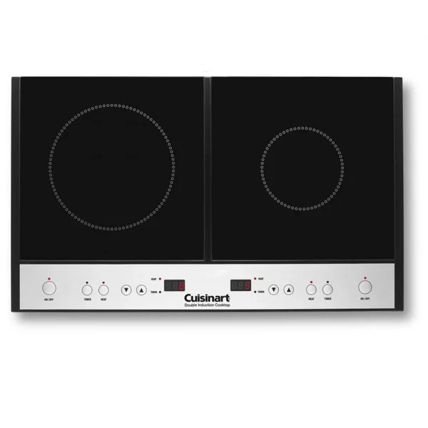 Cocina De Mesa Electrica Cuisinart 2 Hornillas De Induccion Pantalla LED 1800W Negro