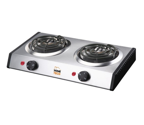 Cocina De Mesa Electrica Home Tech 2 Hornillas 2000W Acero