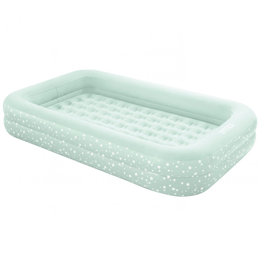 Colchon Inflable Intex Para Niños Con Bordes Con Bomba 107X168X25 Cm