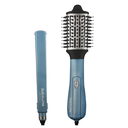 Combo Babyliss Pro Nano Titanium Plancha Ionica 32 Mm 1 1/4" 4091 450°F Y Cepillo Secador Hot Air 2.5" Azul