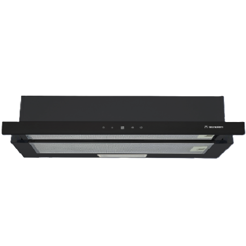 Campana De Gabinete 90 Cm Tecnolam Slider Motor Doble Turbina Luces MultiLed Negro