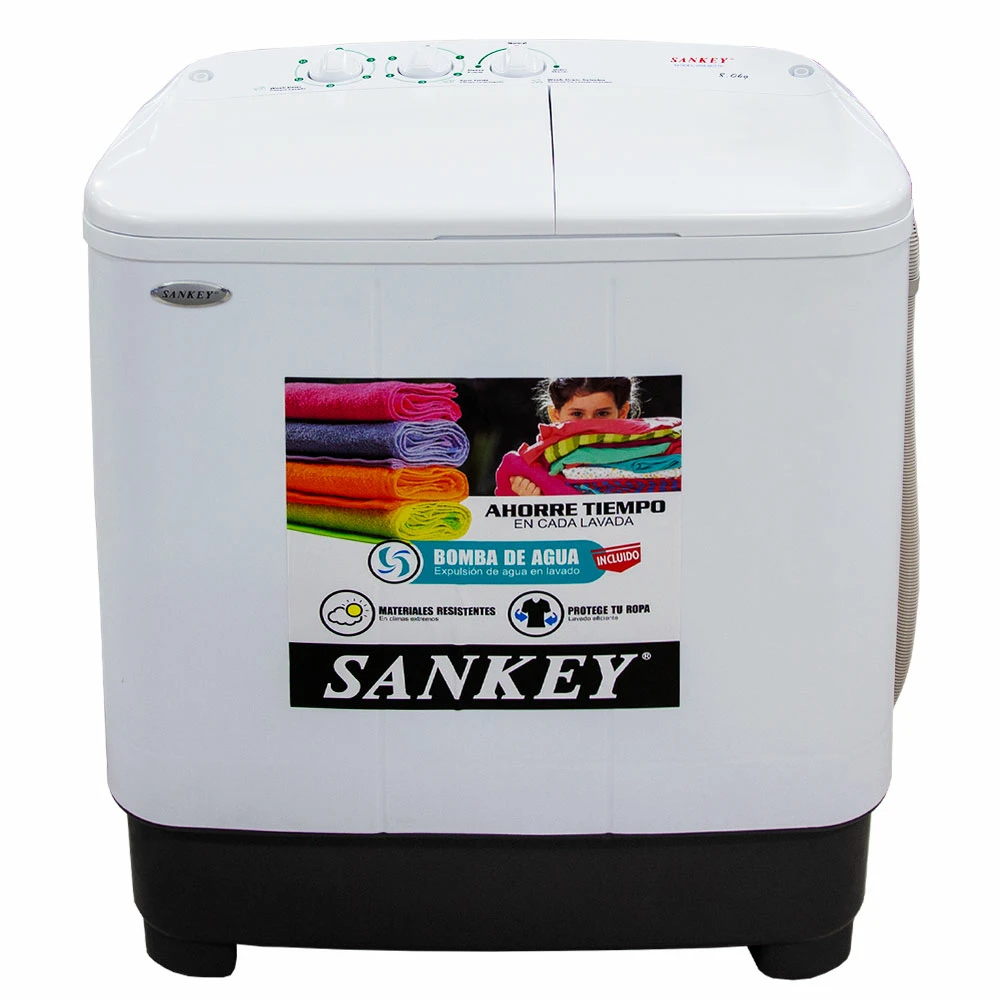 Lavadora Semi Automatica 8 Kg Sankey Doble Tina Blanco