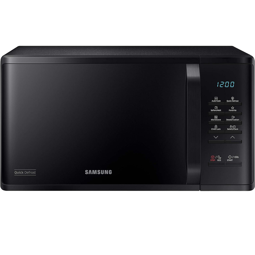 Microondas 0.8 Pies Samsung Interior Ceramico Con Quick Defrost Negro Espejo