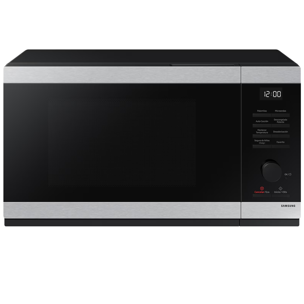 Microondas 1.1 Pies Samsung Interior Ceramico Con Power Defrost Negro Acero