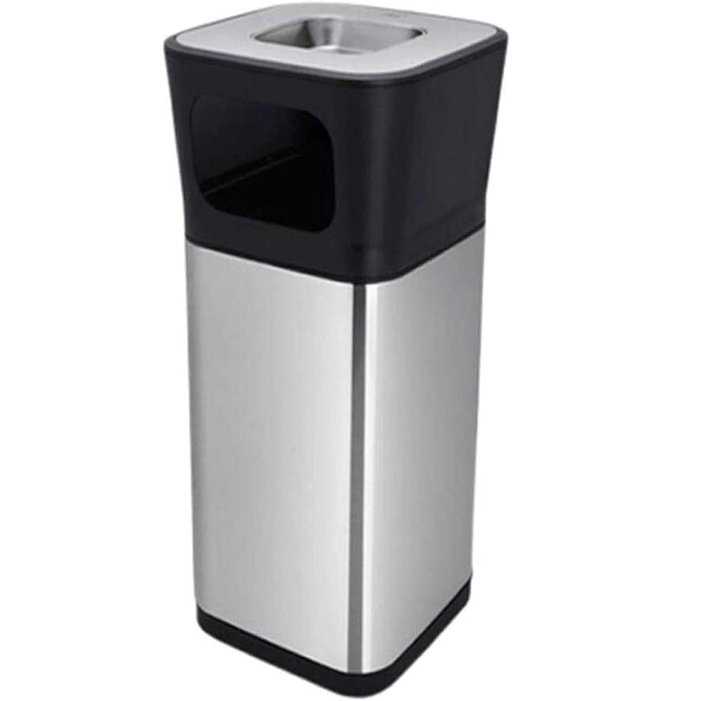 Papelera Swiss Home 30 Lts Con Cenicero Plateado