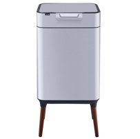 Papelera Swiss Home 30 Lts Con Tapa Boton De Presion Plateado