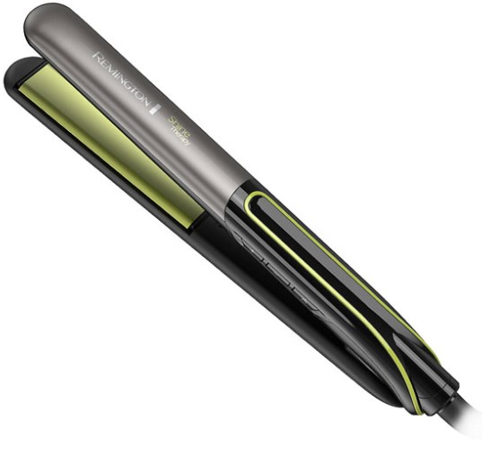 Plancha De Cabello Remington Shine Therapy Aguacate Macadamia 25 Mm 1" 450°F Gris Y Negro