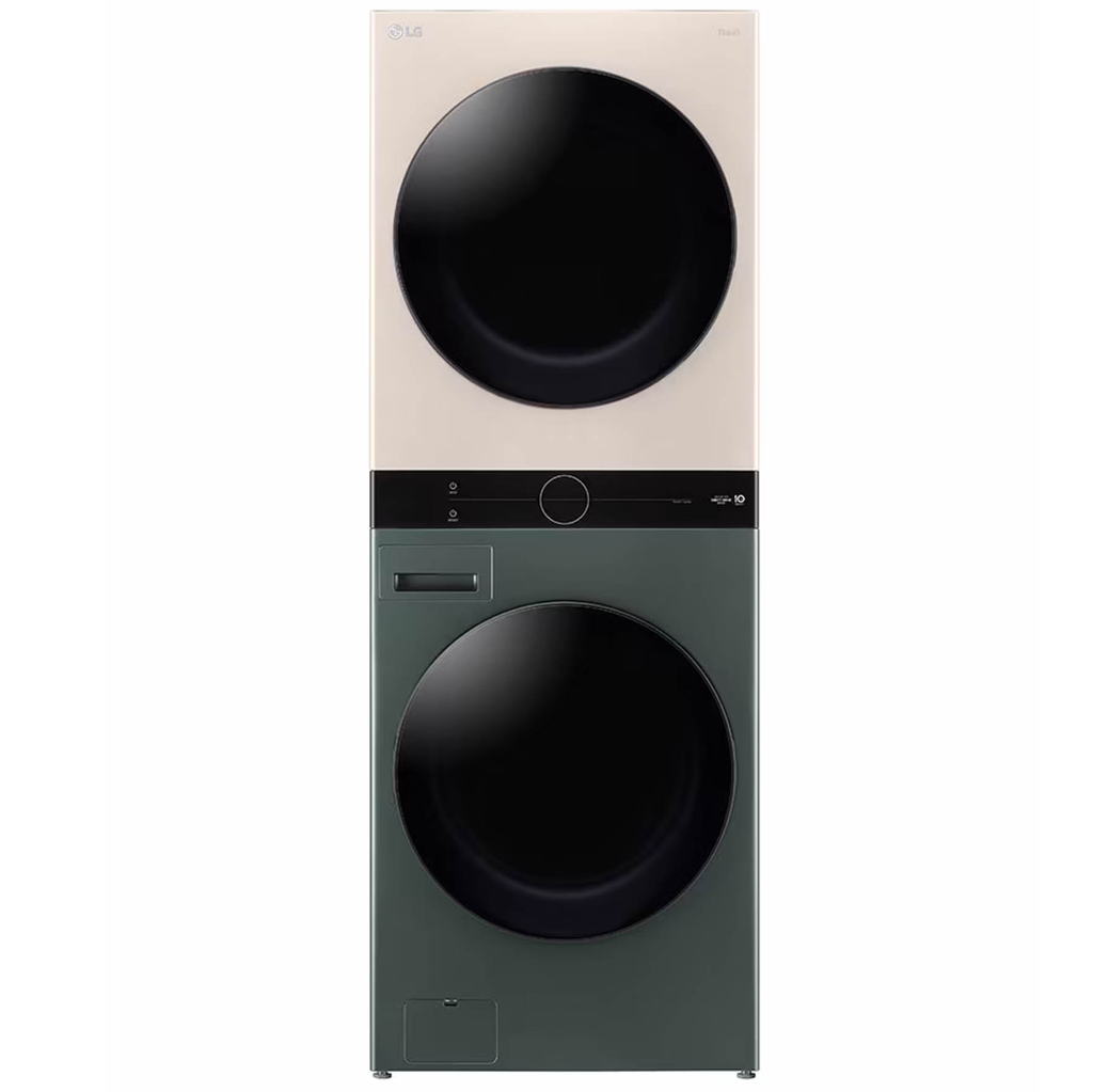 Torre De Lavado Secado 25 Kg LG Inverter Smart Con AI DD TurboWash 360 Sensor Dry Beige Y Verde