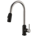 Combo Griferia Y Dispensador De Jabon Gasco Monomando Con Manguera Extraible Cuello Giratorio Acero