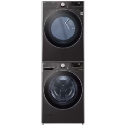 Combo Lavadora Y Secadora 25 Kg LG Smart Carga Frontal Negro