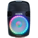 Corneta Aiwa Recargable Con Bluetooth Luces LED Usb Sd Auxiliar 1000W Negro