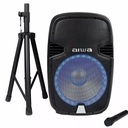 Corneta Aiwa Recargable Con Bluetooth Luces LED Usb Sd Auxiliar Microfono Y Tripode 1000W Negro