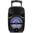 Corneta Irocker Portatil Recargable Con Bluetooth Luces LED Usb Sd Auxiliar Entrada Para Microfono Y Asa Telescopica 200W Negro