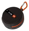 Corneta JBL Wind 2 Portatil Recargable Para Usar En Bicicleta O Bolso Con Bluetooth Pantalla LCD FM Aux Negro