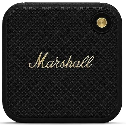 Corneta Marshall Willen Portatil Recargable Con Bluetooth Microfono Resistente Al Agua Y Polvo Negro