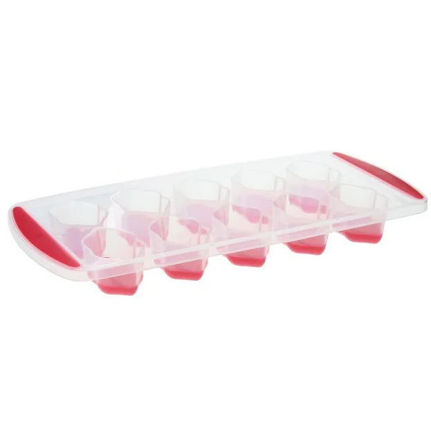 Cubitera Para Hielo Life Art 10 Divisiones De Plastico Forma De Labios Transparente Y Rojo