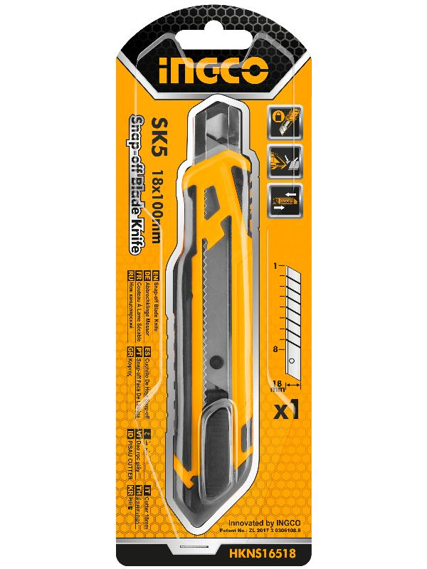 Cuchilla Cuter Ingco 18X100 1 Hoja Amarillo