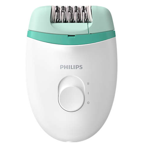 Depiladora Philips Para Piernas Satinelle Essential Con Cable 2 Vel Blanco Y Verde