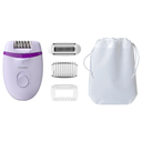 Depiladora Philips Para Piernas Satinelle Essential Con Cable 2 Vel Luz 4 Acc Blanco Y Morado