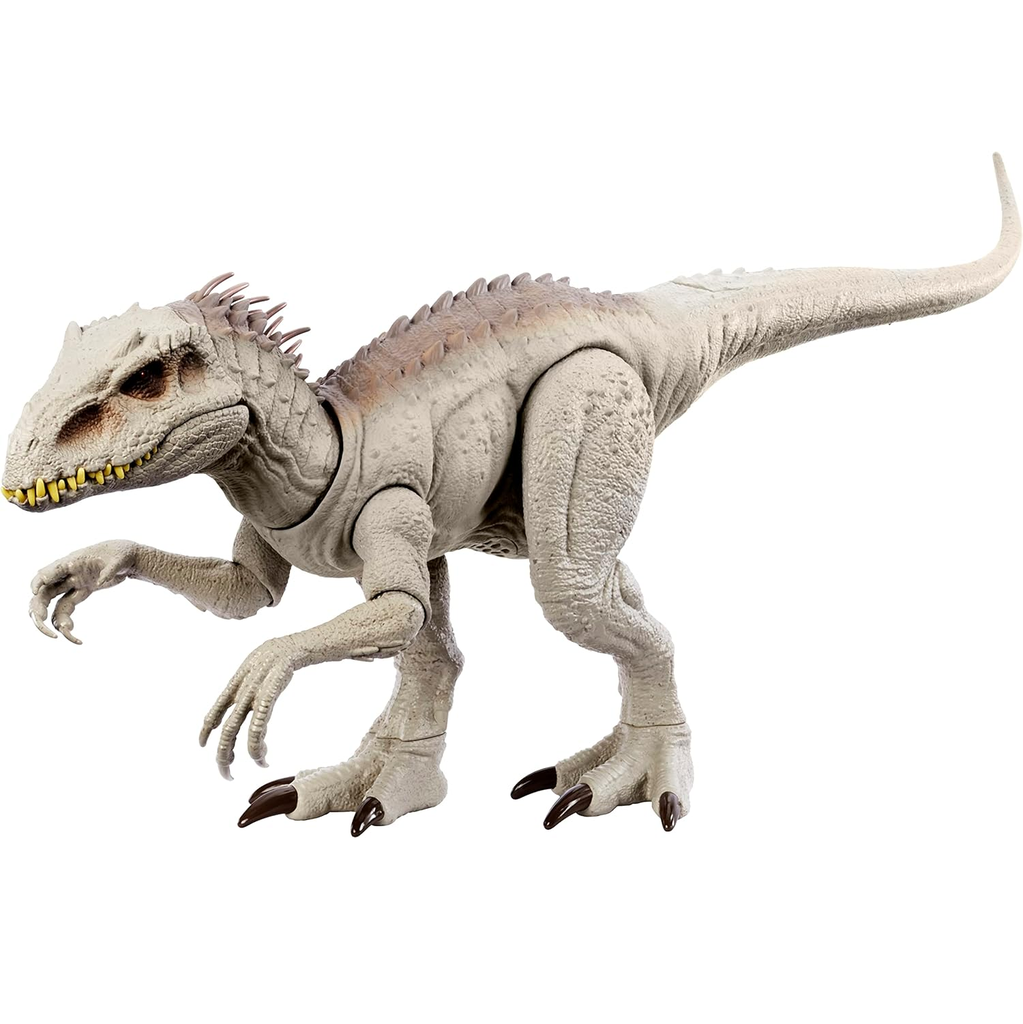 Dinosaurio Jurassic World Indominus Rex Con Movimiento Iluminacion De Camuflaje Y Juego Digital Gris