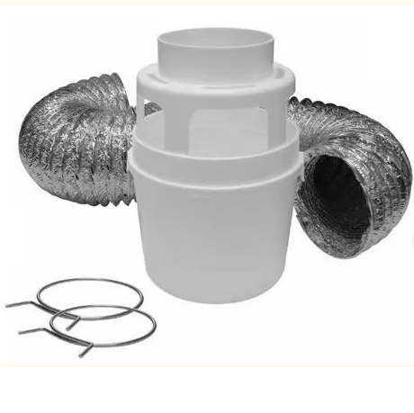 Ducto Para Secadora Builders Con Colector De Pelusas Y Abrazaderas Blanco