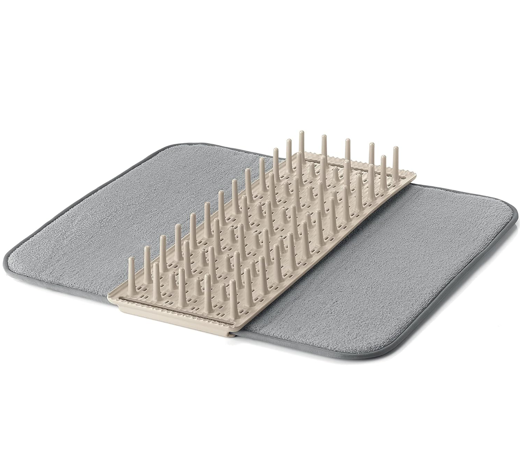 Escurridor De Platos Guzzini Dry & Safe Con Alfombra Y Clavijas Gris