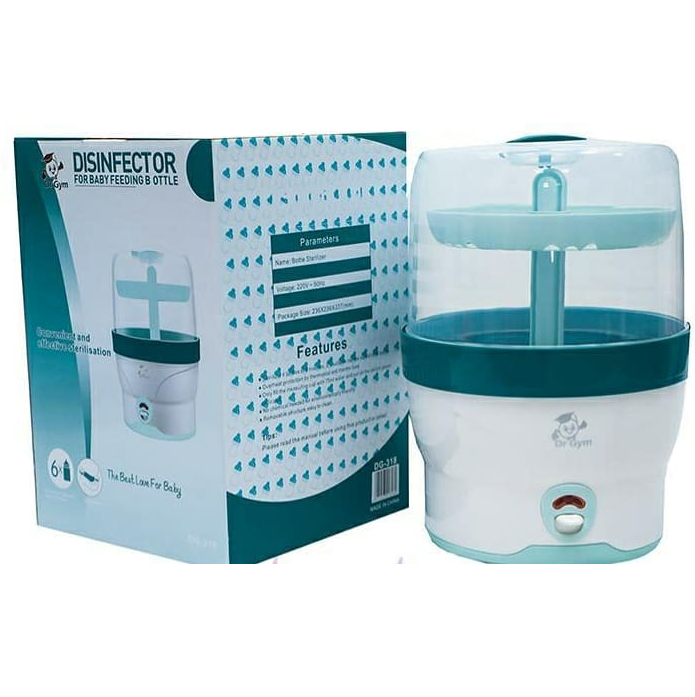 Esterilizador De Biberon Dr Gym Para 6 Biberones En 8 Min Blanco Y Verde