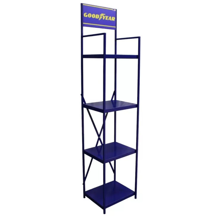 Exibhidor Goodyear 4 Estantes De Hierro Azul