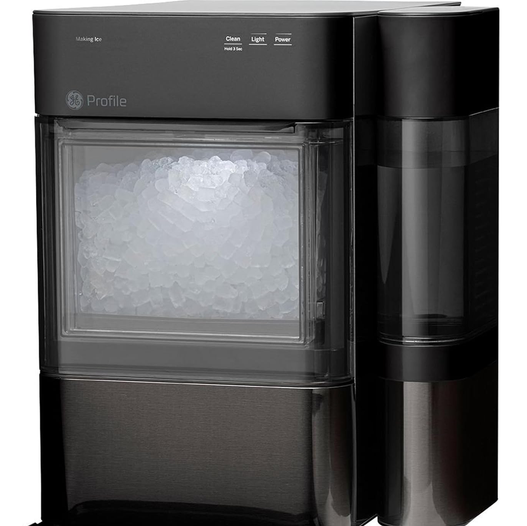 Fabricador De Hielo GE Smart 18 Kg/Dia Almacena 2 Kg Con Tanque Lateral Negro