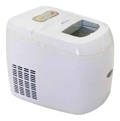 Fabricador De Hielo Royal 15 Kg/Dia Amacena 1.5 Kg Portatil Blanco