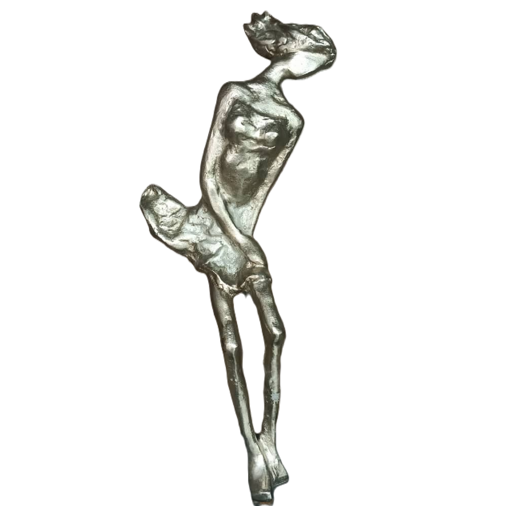 Figura Damas Mizratex 14X10X35.5-33 Cm S/2 Plateado