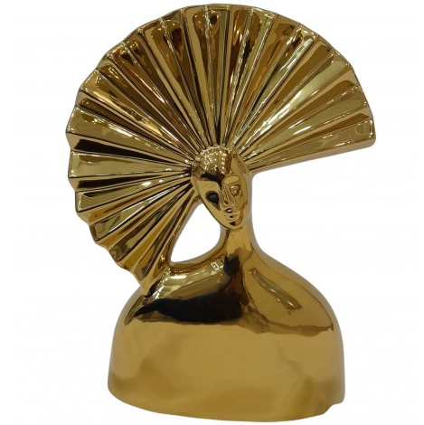 Figura Busto Dama Abstracta Essencials 33 Cm Dorado