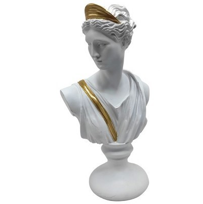 Figura Busto Home Accents 36 Cm Blanco Y Dorado