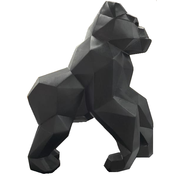Figura Gorila Low Poly Concepts Negro