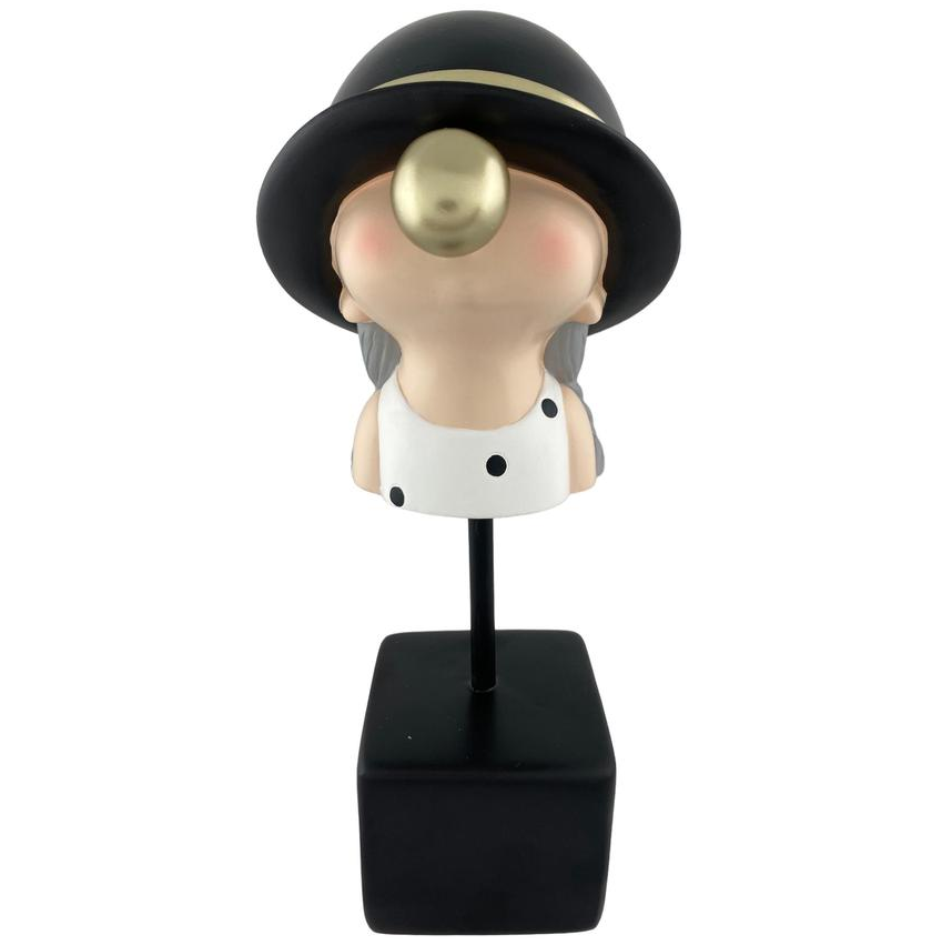 Figura Niño Con Bubble Gum Concepts Con Base Blanco Y Negro