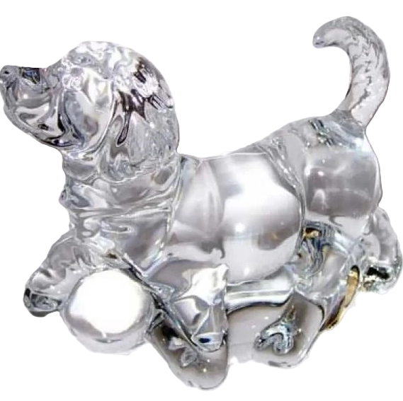 Figura Perro Bohemia De Cristal Transparente
