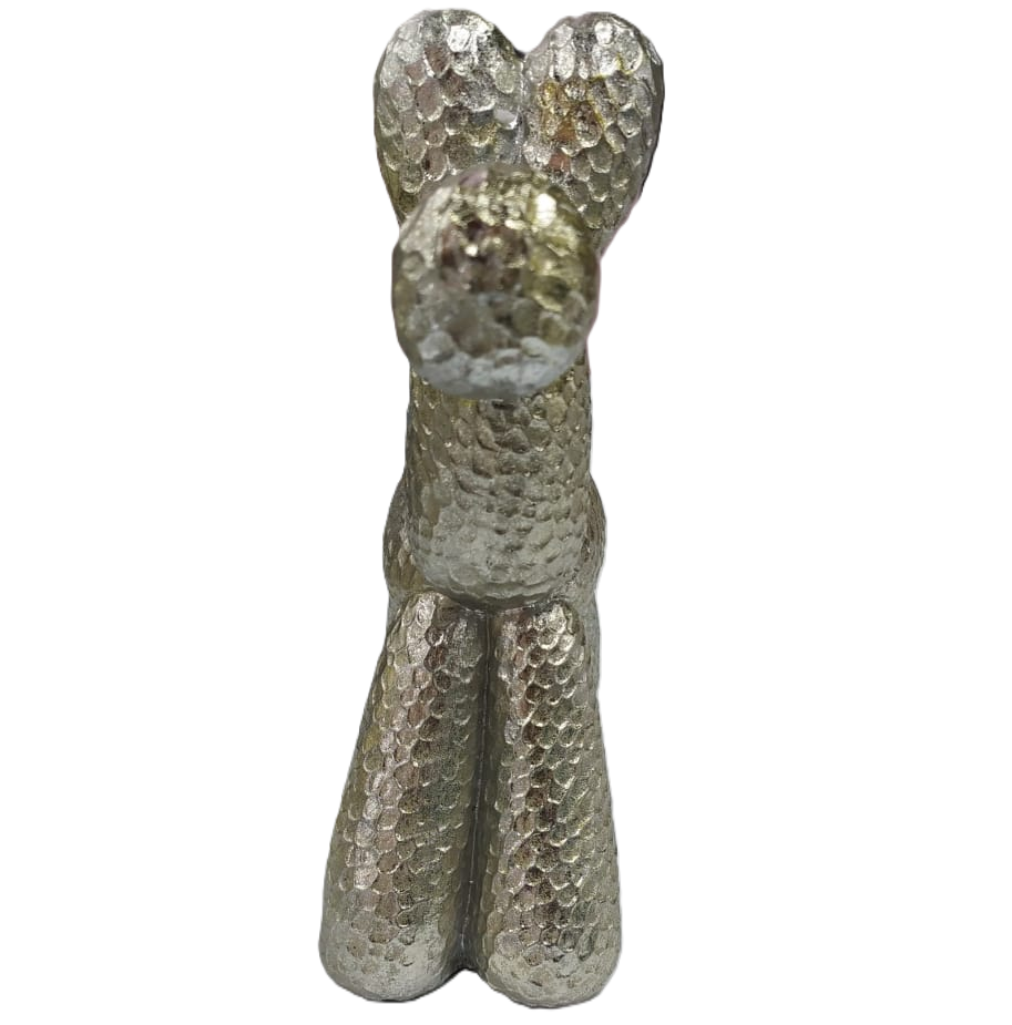 Figura Perro Globo Concepts Texturizado 27X10X28 Cm Plateado