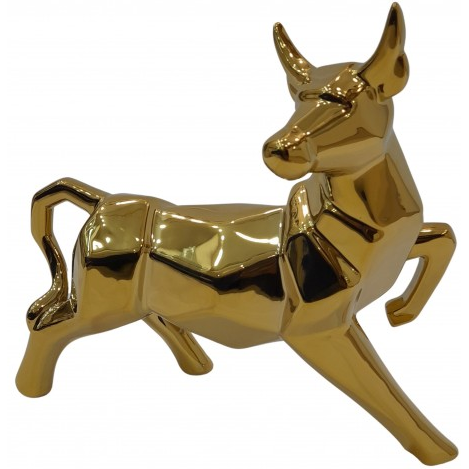 Figura Toro Abstracta Essencials 28 Cm Dorado
