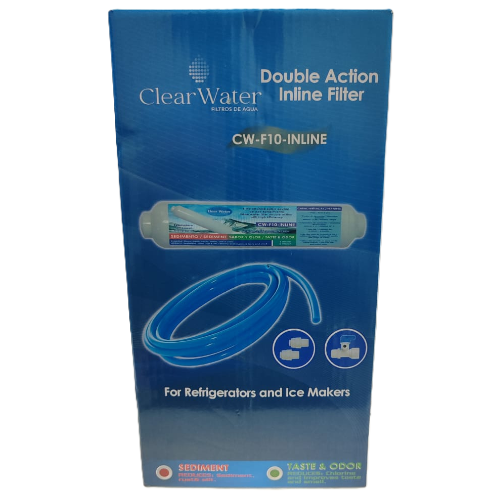 Filtro Clear Water 2" En Linea  2 Conexiones Rapidas De 1/4" + Valvula De Conexion De 1/2" X 1/4"