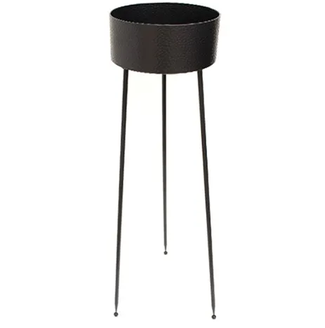 Florero Decore 34.5X29.5X85 Cm Metalico Negro